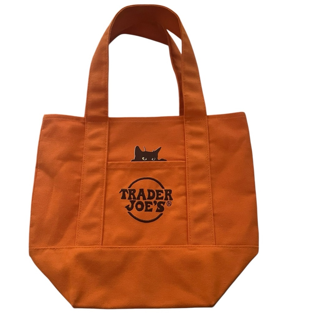 Trader Joe's mini Orange Tote Bag - Picture 2 of 4